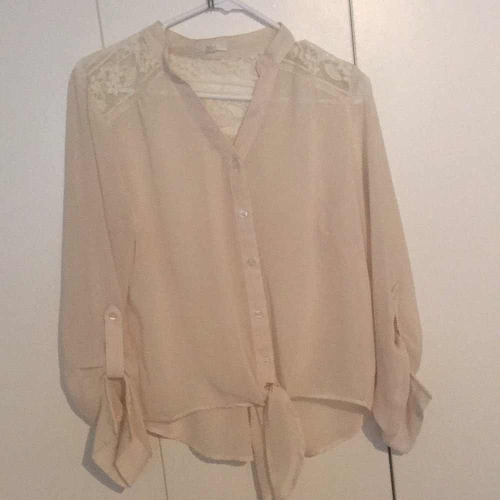 Edge chiffon lace elegant shirt